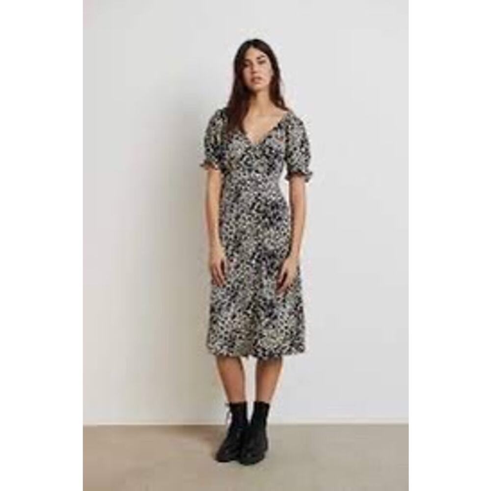 Ba&sh Macha Floral Midi Wrap Dress In Marine